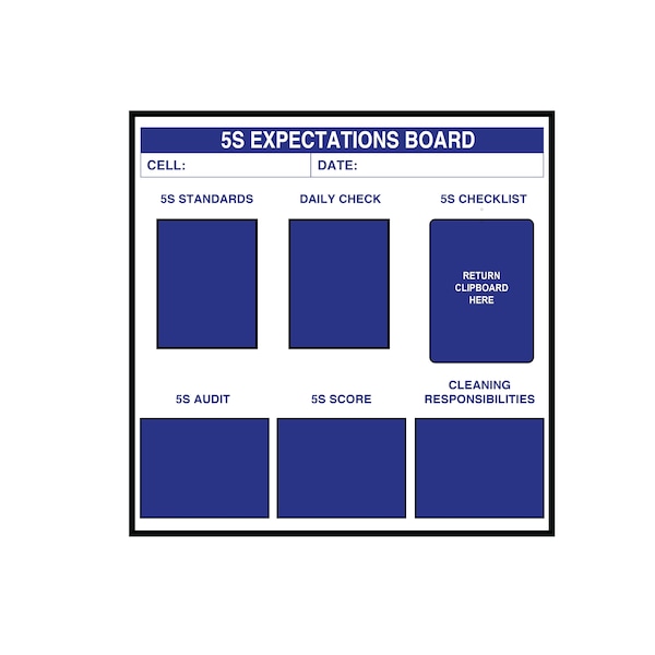 5S Expectations Board Aluminum Dry Erase 36in x 36in